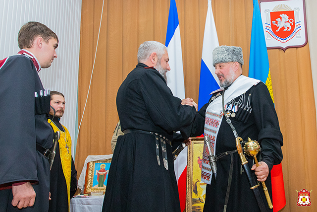 Поздравление Атамана Крымского казачьего округа Александра Подгорняка с Днем Рождения Атаману ЧКВ Антону Сироткину